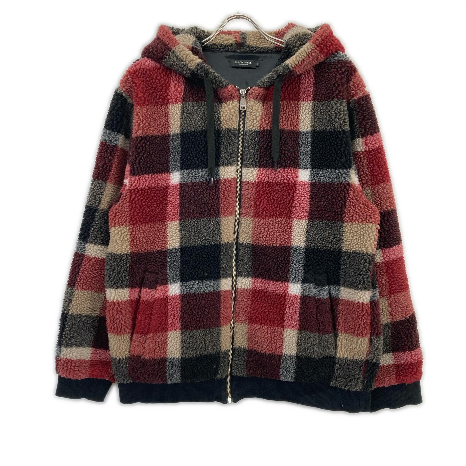 BLACK LABEL CRESTBRIDGE ブラックレーベルクレストブリッジ 51P30-639-17 ブラック×レッド×ベージュ CBチェック ボアジャケット ジャケット