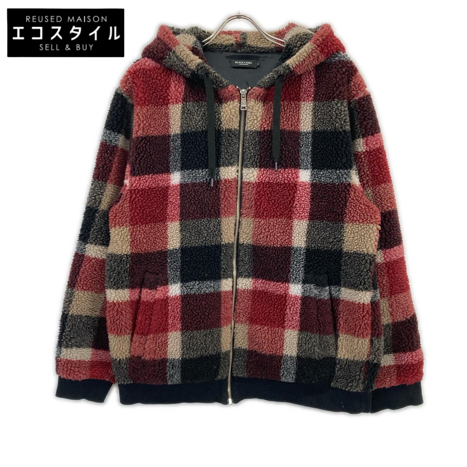 BLACK LABEL CRESTBRIDGE ブラックレーベルクレストブリッジ 51P30-639-17 ブラック×レッド×ベージュ CBチェック ボアジャケット ジャケット