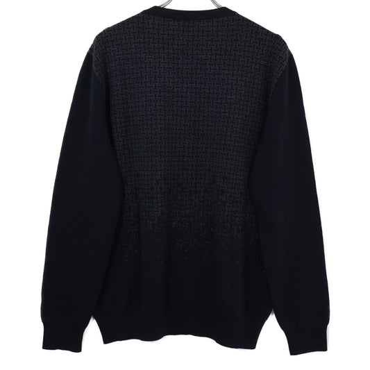 HERMES エルメス 【美品/国内正規】グラデーション総柄 Vネック ニットセーター トップス