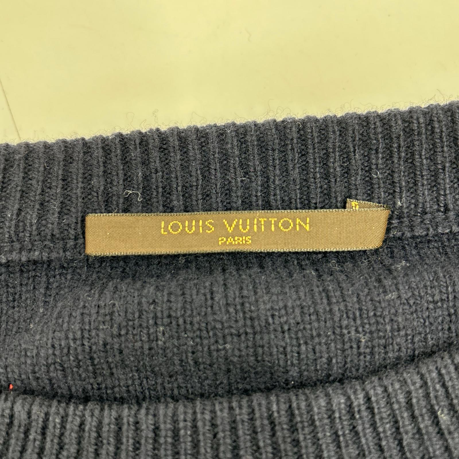 LOUIS VUITTON ルイヴィトン 08年 ネイビー LVロゴ ウールニットセータ トップス