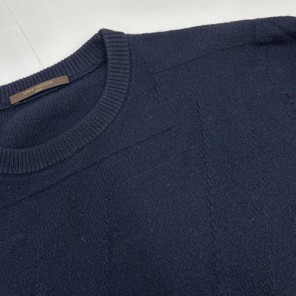 LOUIS VUITTON ルイヴィトン 08年 ネイビー LVロゴ ウールニットセータ トップス