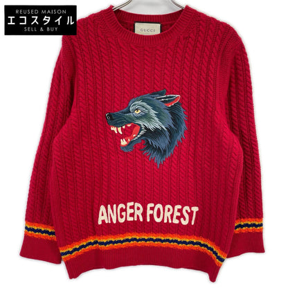 GUCCI 古驰 【国内正品】486910 ANGER FOREST 狼刺绣针织衫 上衣