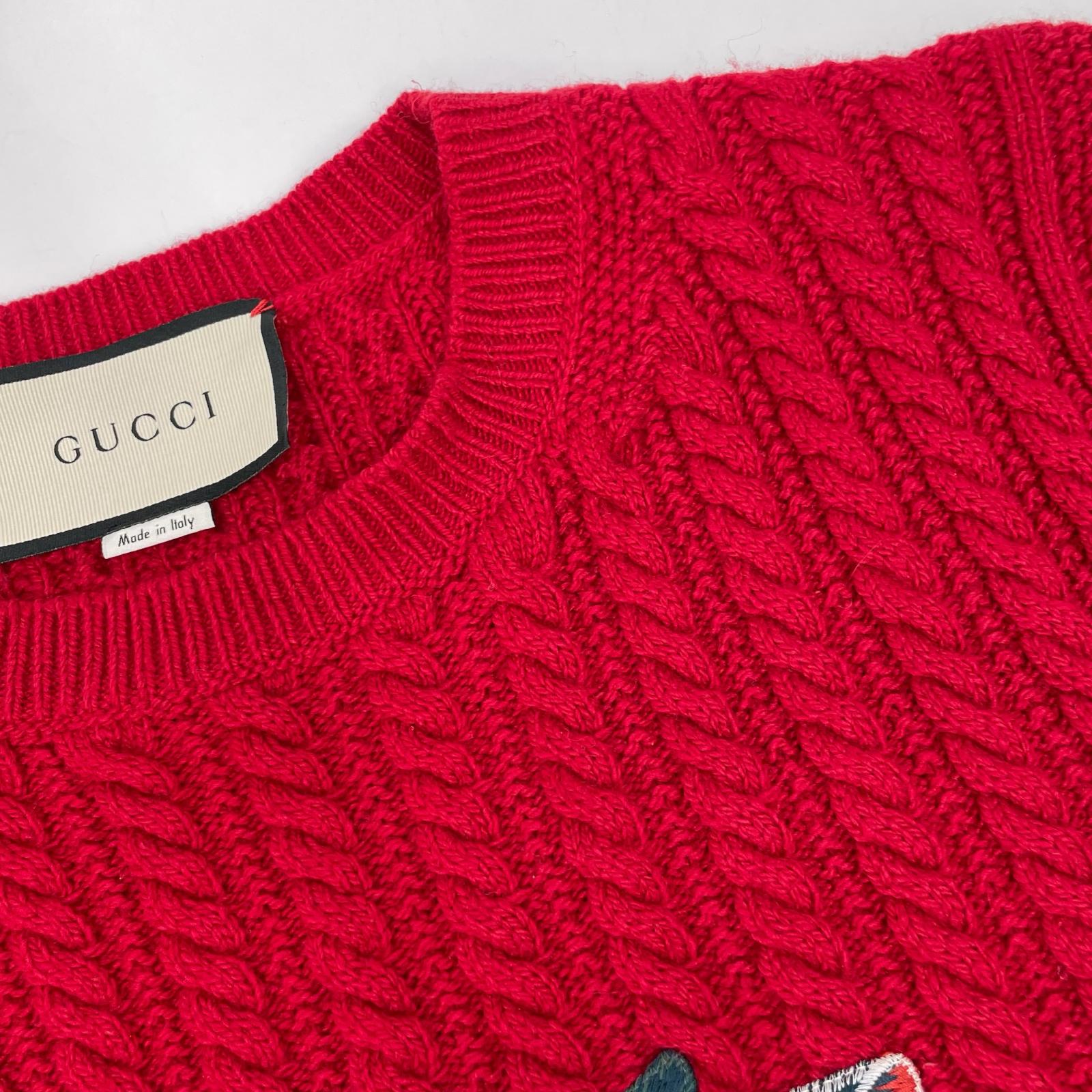 GUCCI 古驰 【国内正品】486910 ANGER FOREST 狼刺绣针织衫 上衣