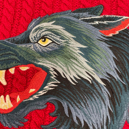 GUCCI 古驰 【国内正品】486910 ANGER FOREST 狼刺绣针织衫 上衣