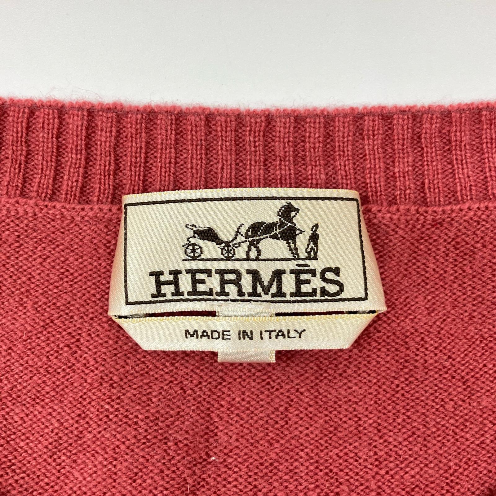 HERMES エルメス ピンク カシミヤ100 セータ トップス