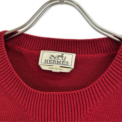 HERMES エルメス 赤 サイドジップ ニットセータ トップス
