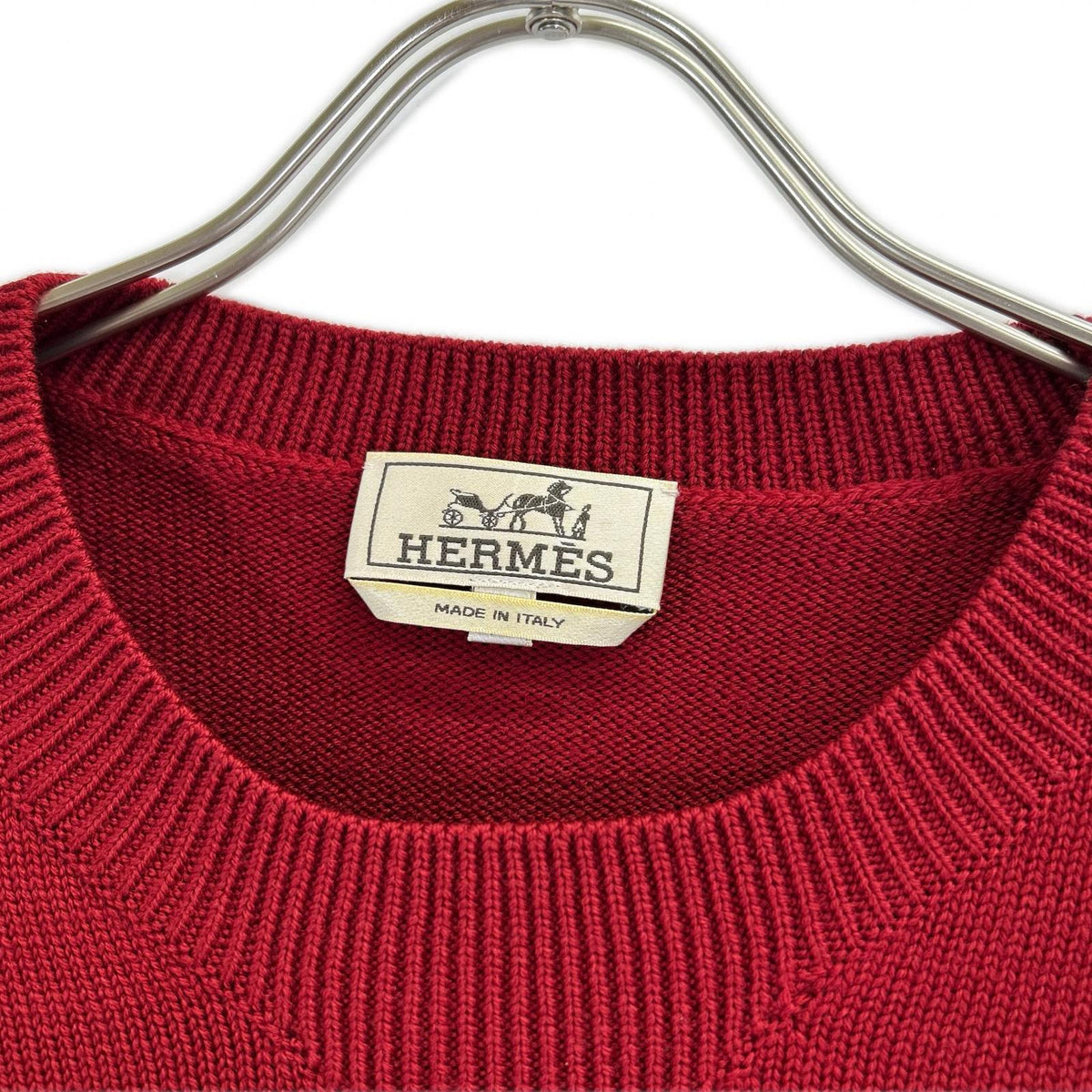 HERMES Hermès Red side-zip knit sweater Top