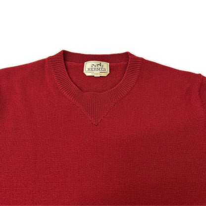 HERMES エルメス 赤 サイドジップ ニットセータ トップス