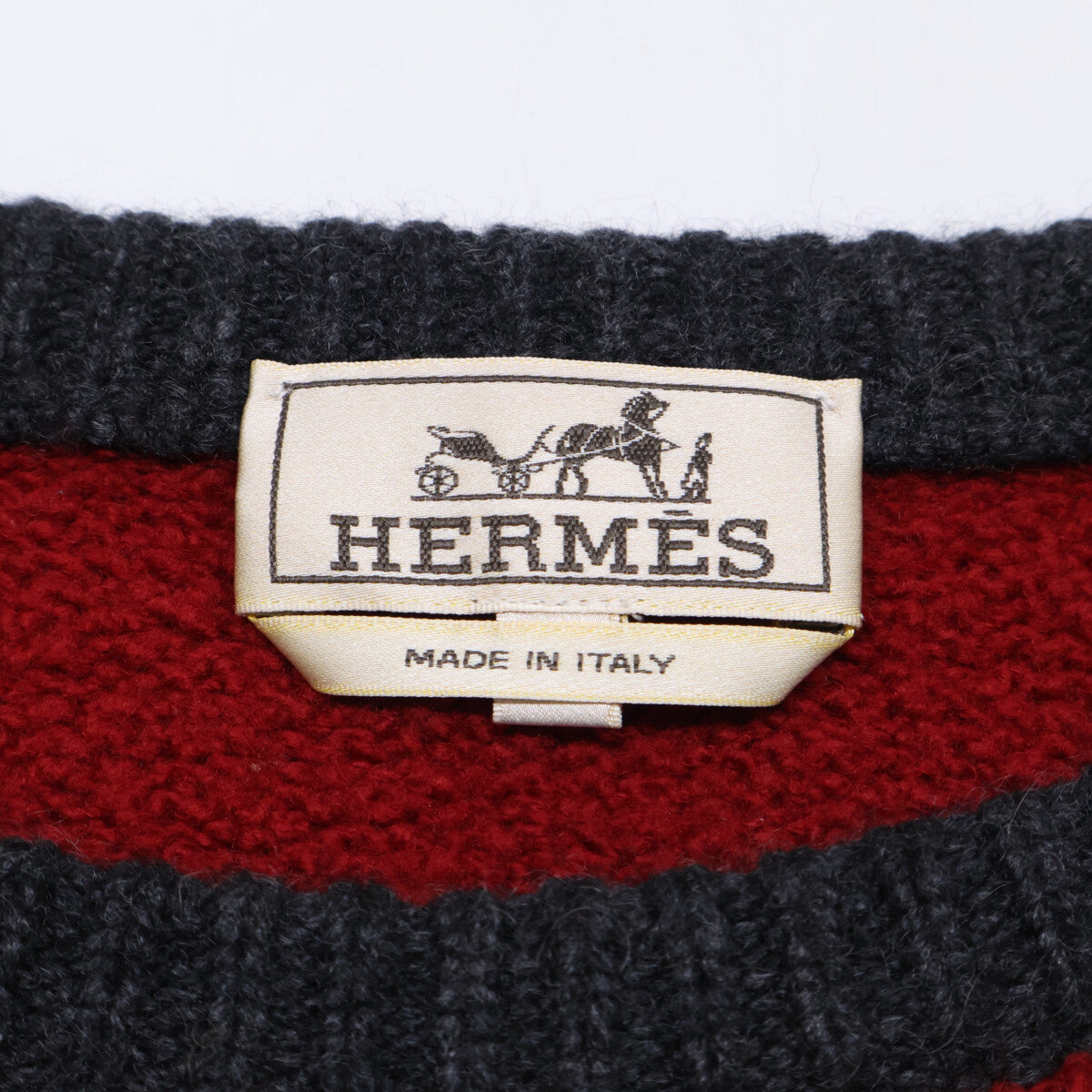 HERMES 爱马仕 双色羊绒混纺圆领针织衫上衣