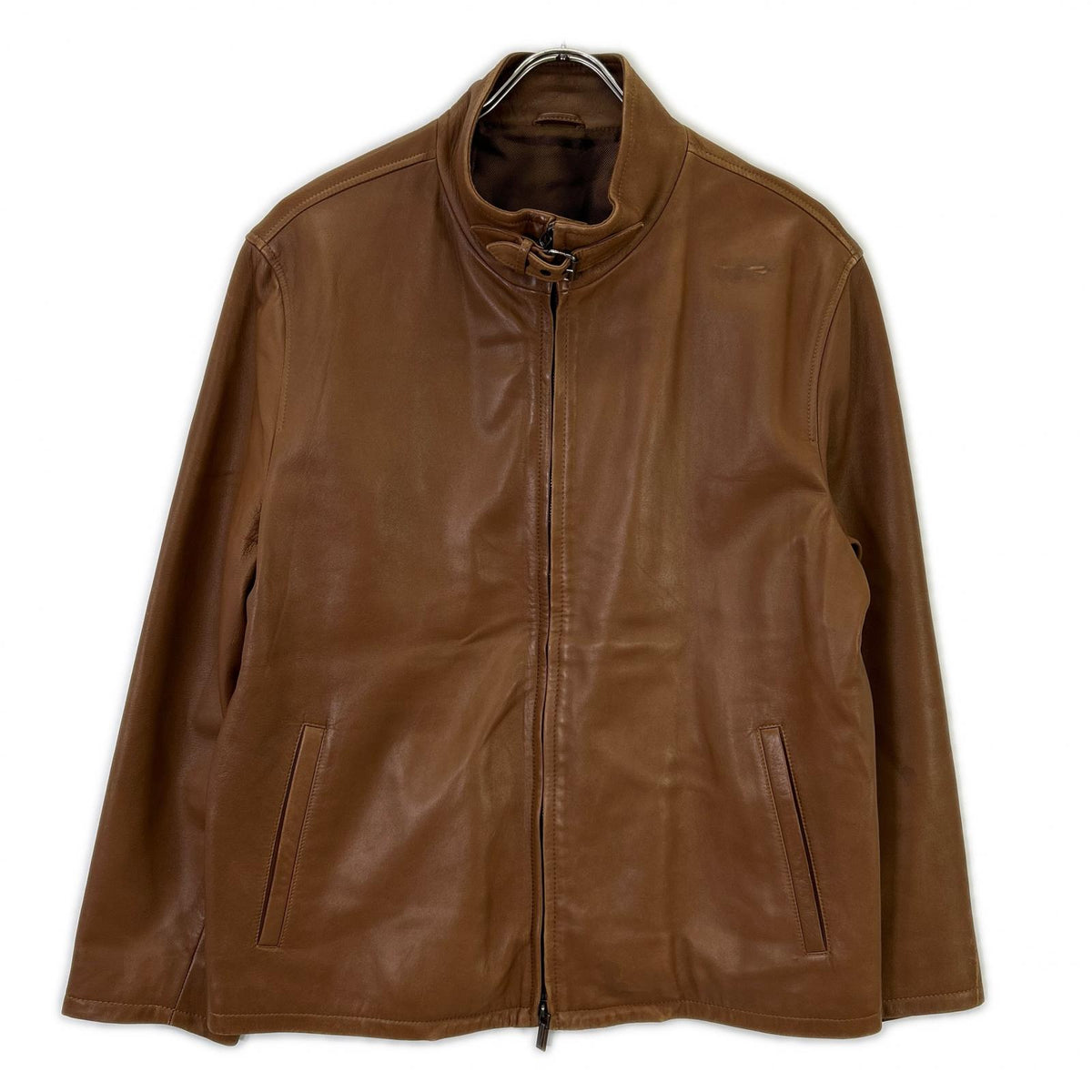 Ermenegildo Zegna エルメネジルドゼニア LPKNG-J04 ブラウン シングルライダース イタリア製 ジャケット
