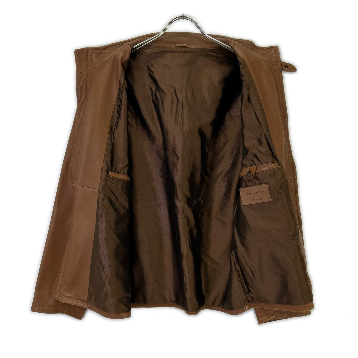 Ermenegildo Zegna エルメネジルドゼニア LPKNG-J04 ブラウン シングルライダース イタリア製 ジャケット