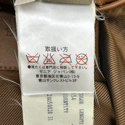 Ermenegildo Zegna エルメネジルドゼニア LPKNG-J04 ブラウン シングルライダース イタリア製 ジャケット