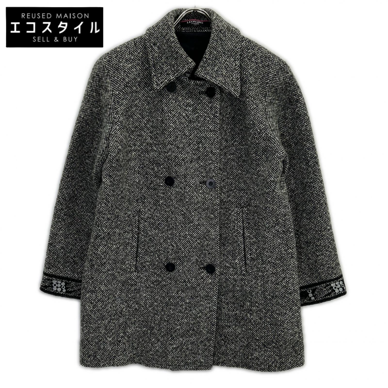 0348354 ｸﾞﾚｰ ｳｰﾙ ｼｮｰﾄ丈 ｺｰﾄ コート レディース