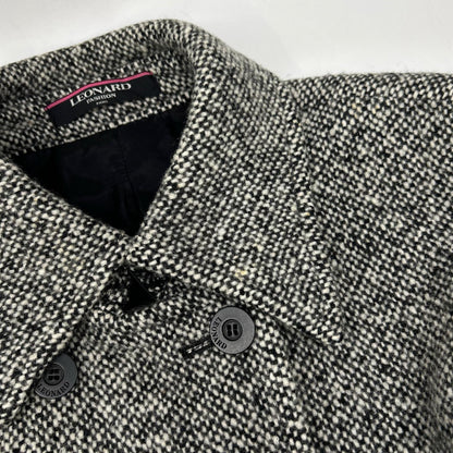 LEONARD レオナール 0348354 グレー ウール ショート丈 コート コート