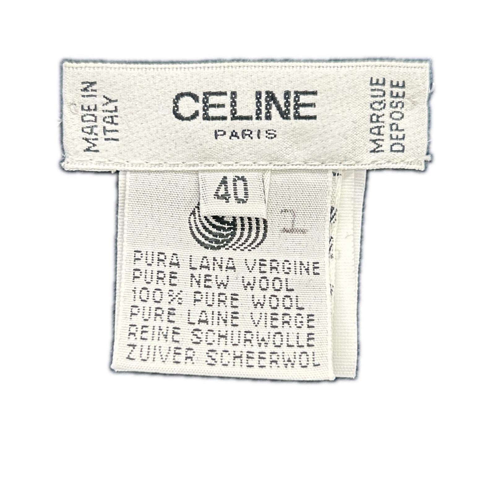 CELINE セリーヌ 1614493 ネイビー ヴィンテージスカーフ柄 シルク カーディガン トップス