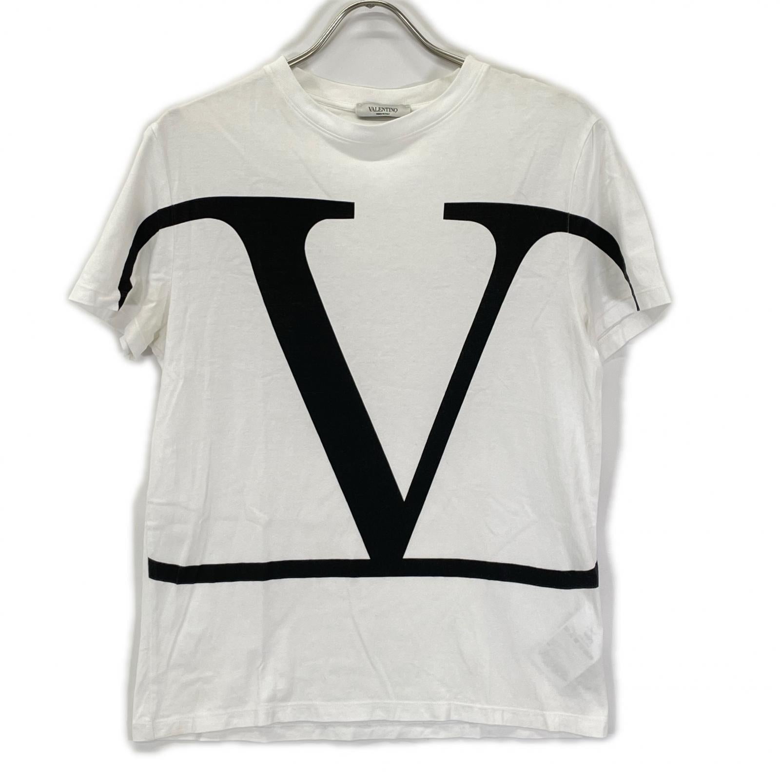 VALENTINO ヴァレンティノ SV3MG02T5F6 ホワイト コットン ロゴ Tシャツ トップス