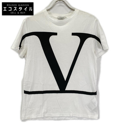 VALENTINO ヴァレンティノ SV3MG02T5F6 ホワイト コットン ロゴ Tシャツ トップス