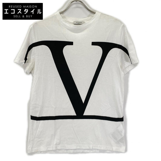 VALENTINO ヴァレンティノ SV3MG02T5F6 ホワイト コットン ロゴ Tシャツ トップス