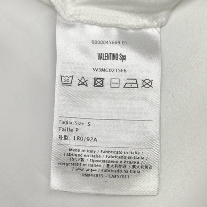 VALENTINO ヴァレンティノ SV3MG02T5F6 ホワイト コットン ロゴ Tシャツ トップス