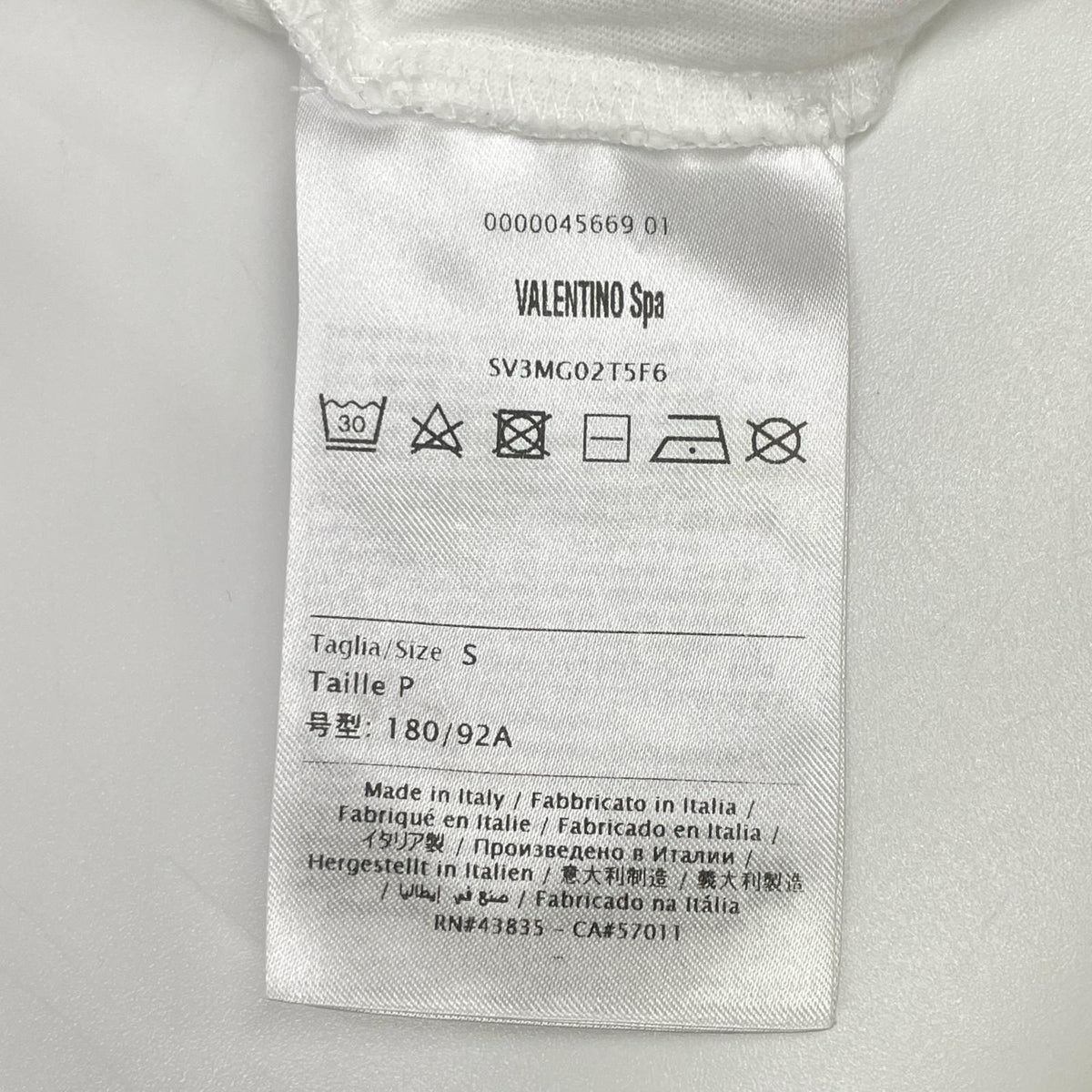 VALENTINO SV3MG02T5F6 white cotton logo T-shirt top