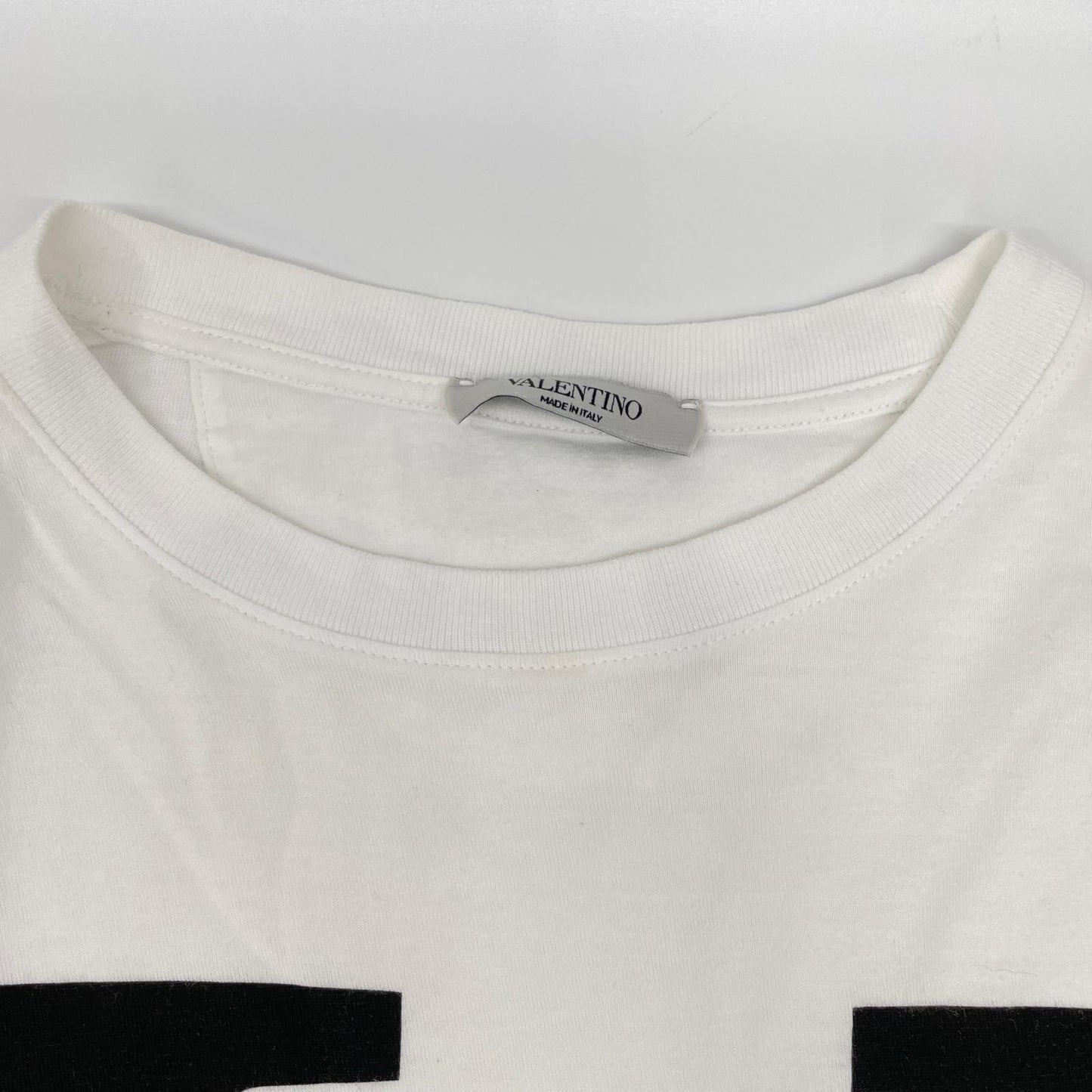 VALENTINO ヴァレンティノ SV3MG02T5F6 ホワイト コットン ロゴ Tシャツ トップス