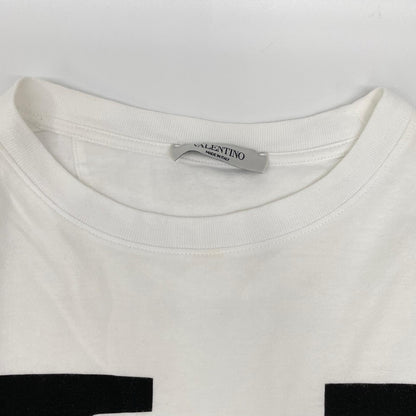 VALENTINO ヴァレンティノ SV3MG02T5F6 ホワイト コットン ロゴ Tシャツ トップス