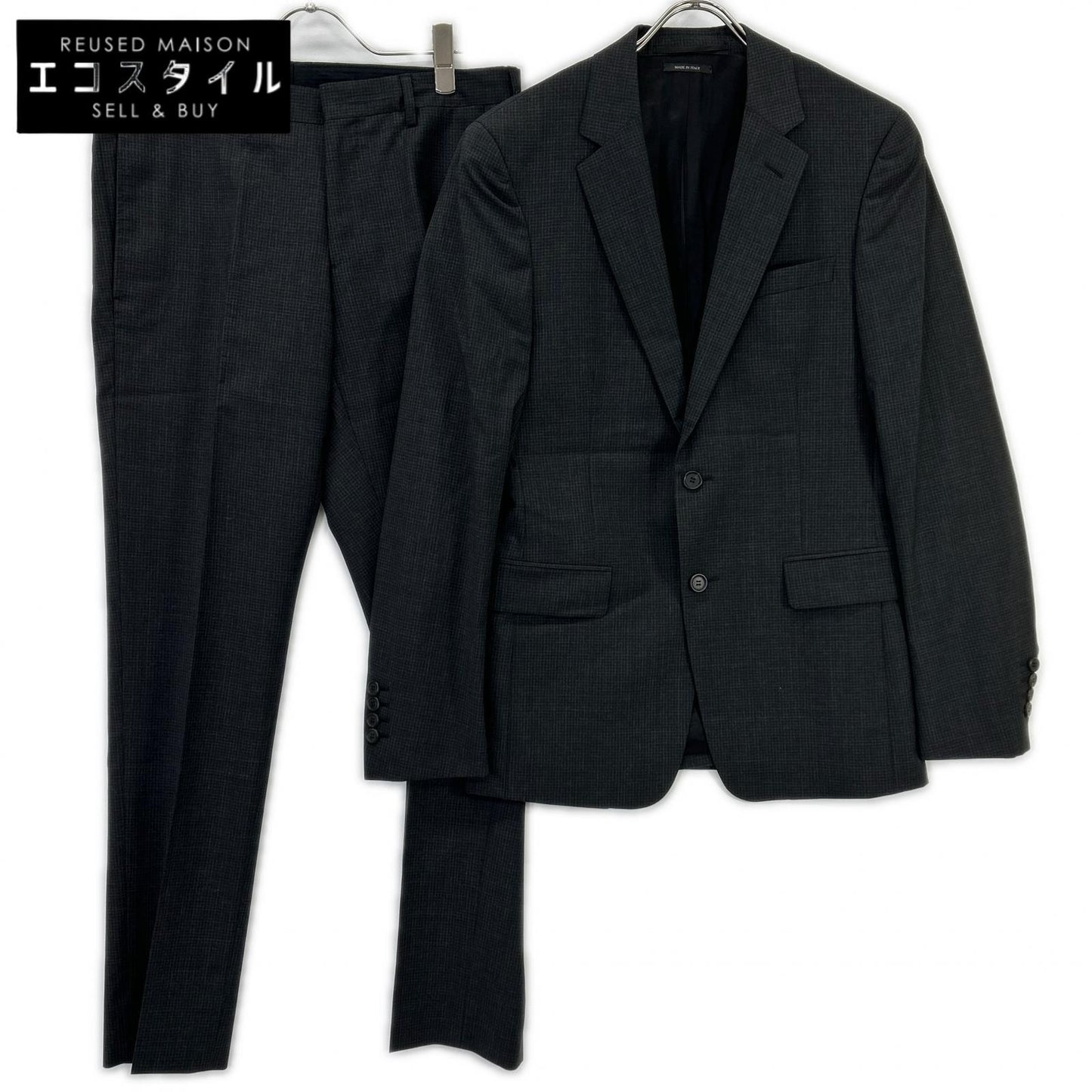 PRADA プラダ 32 035604 ダークグレー 2Bテーラードジャケット ストレートパンツ スーツ セットアップ