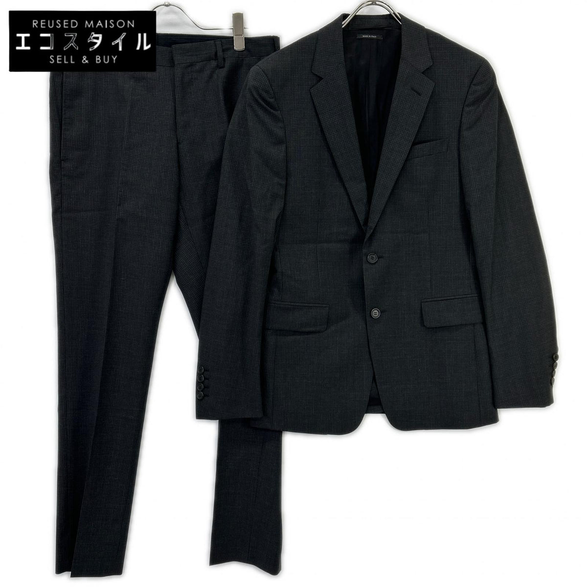 PRADA プラダ 32 035604 ダークグレー 2Bテーラードジャケット ストレートパンツ スーツ セットアップ