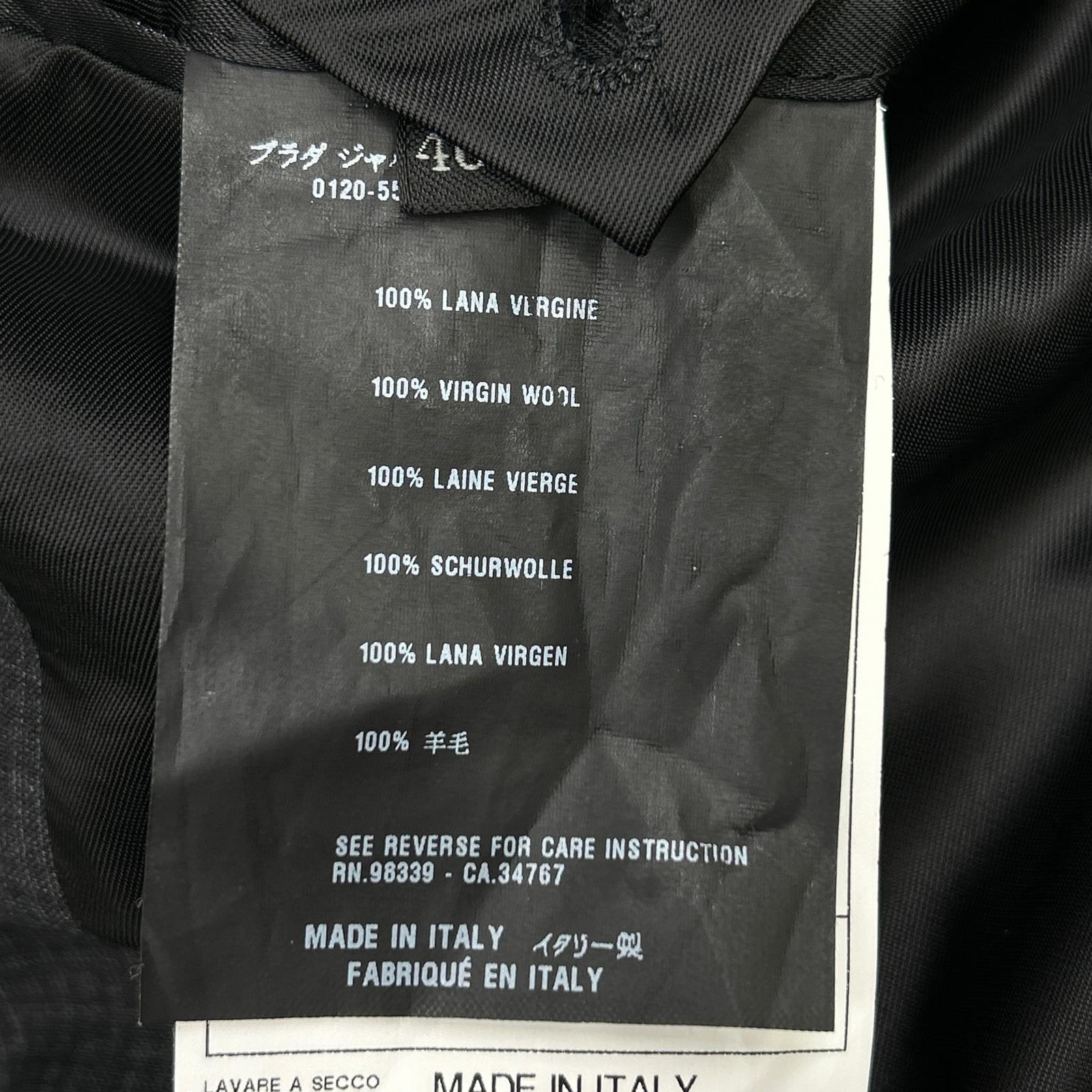 PRADA プラダ 32 035604 ダークグレー 2Bテーラードジャケット ストレートパンツ スーツ セットアップ