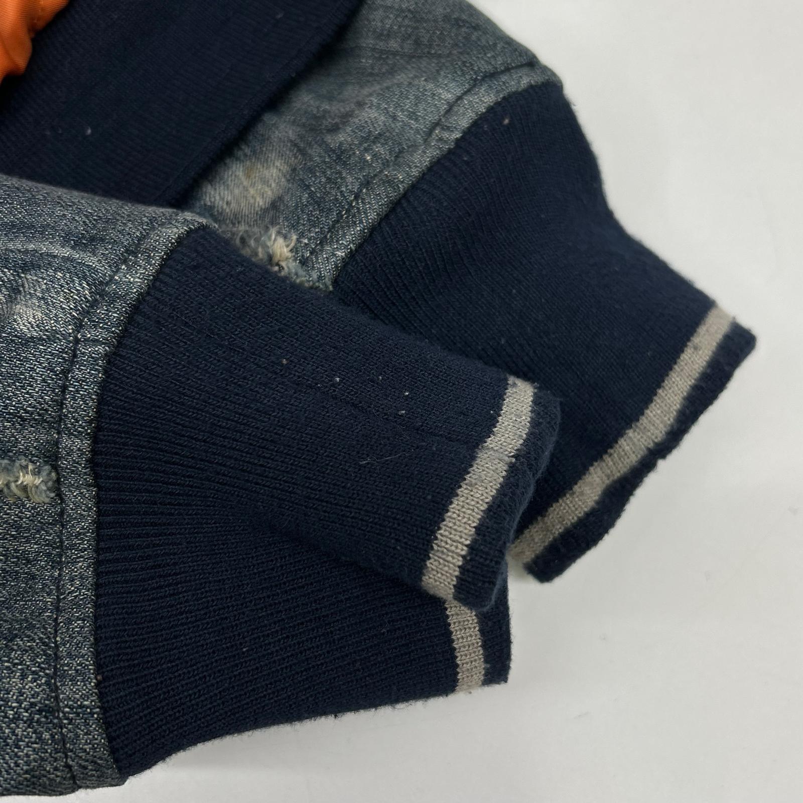 DIESEL ディーゼル MA-1 ダメージ加工 デニム切り替えジャケット ジャケット