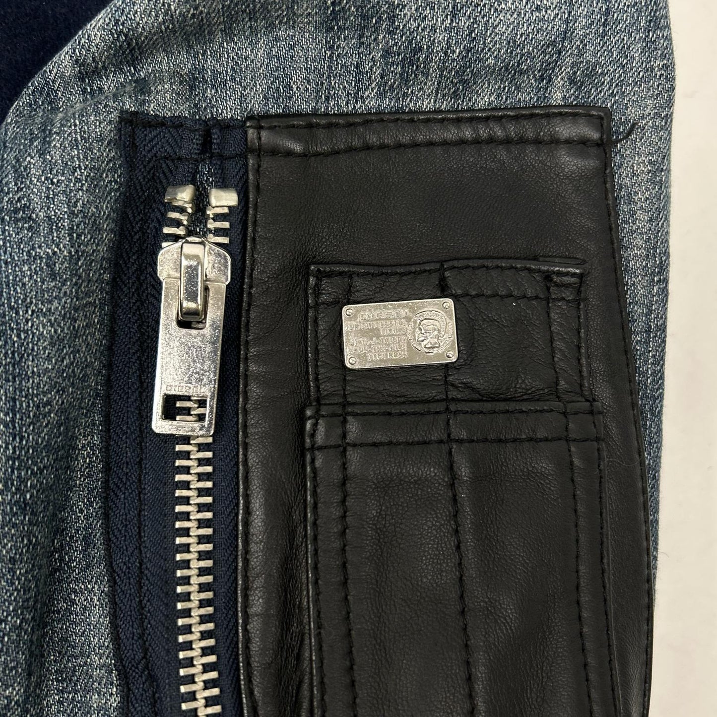 DIESEL ディーゼル MA-1 ダメージ加工 デニム切り替えジャケット ジャケット