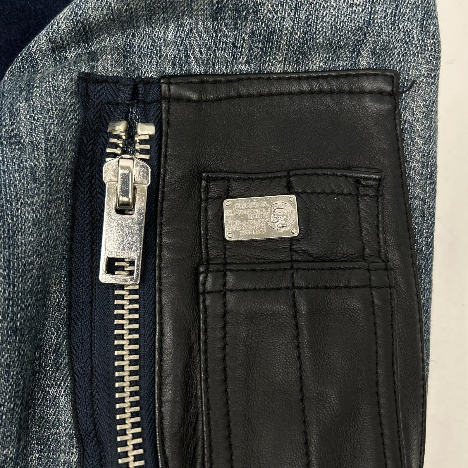 DIESEL ディーゼル MA-1 ダメージ加工 デニム切り替えジャケット ジャケット