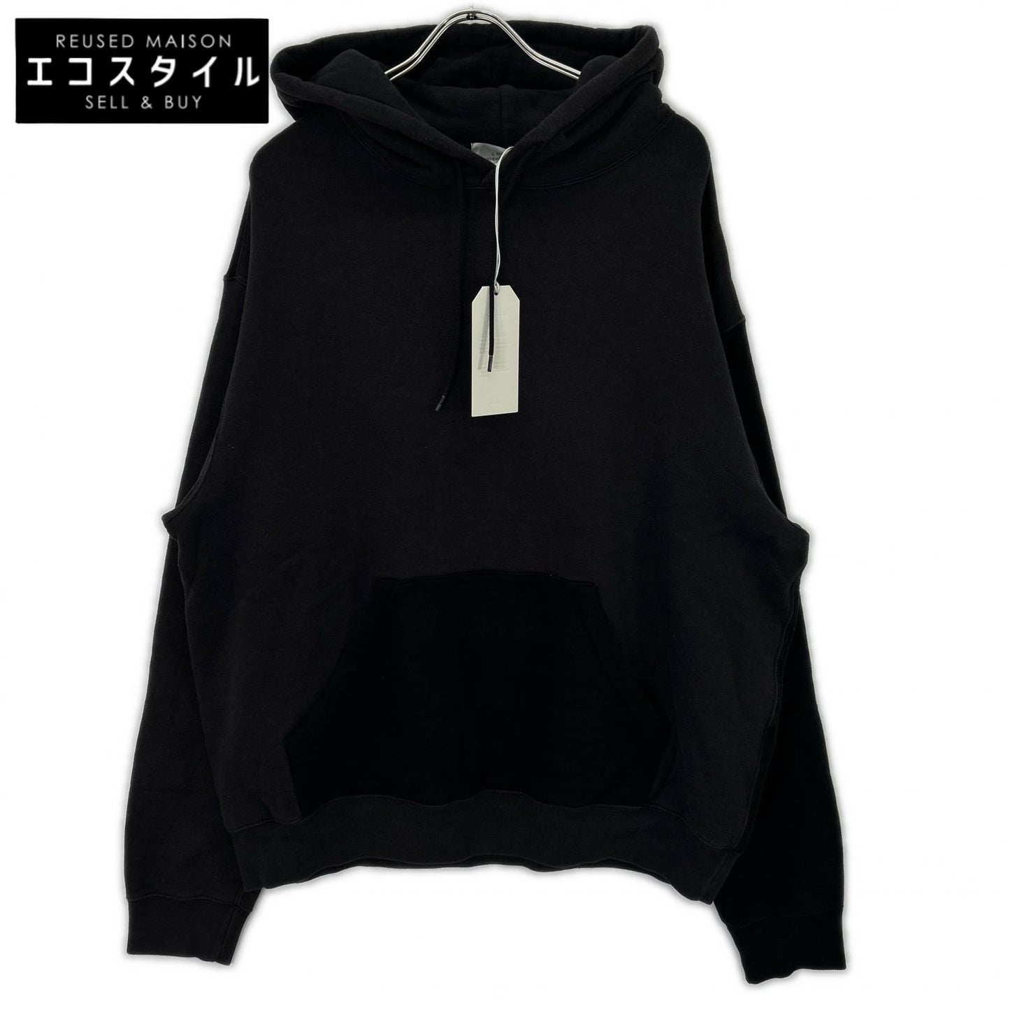 UNUSED アンユーズド US2366 ブラック Switching sweat hoodie トップス