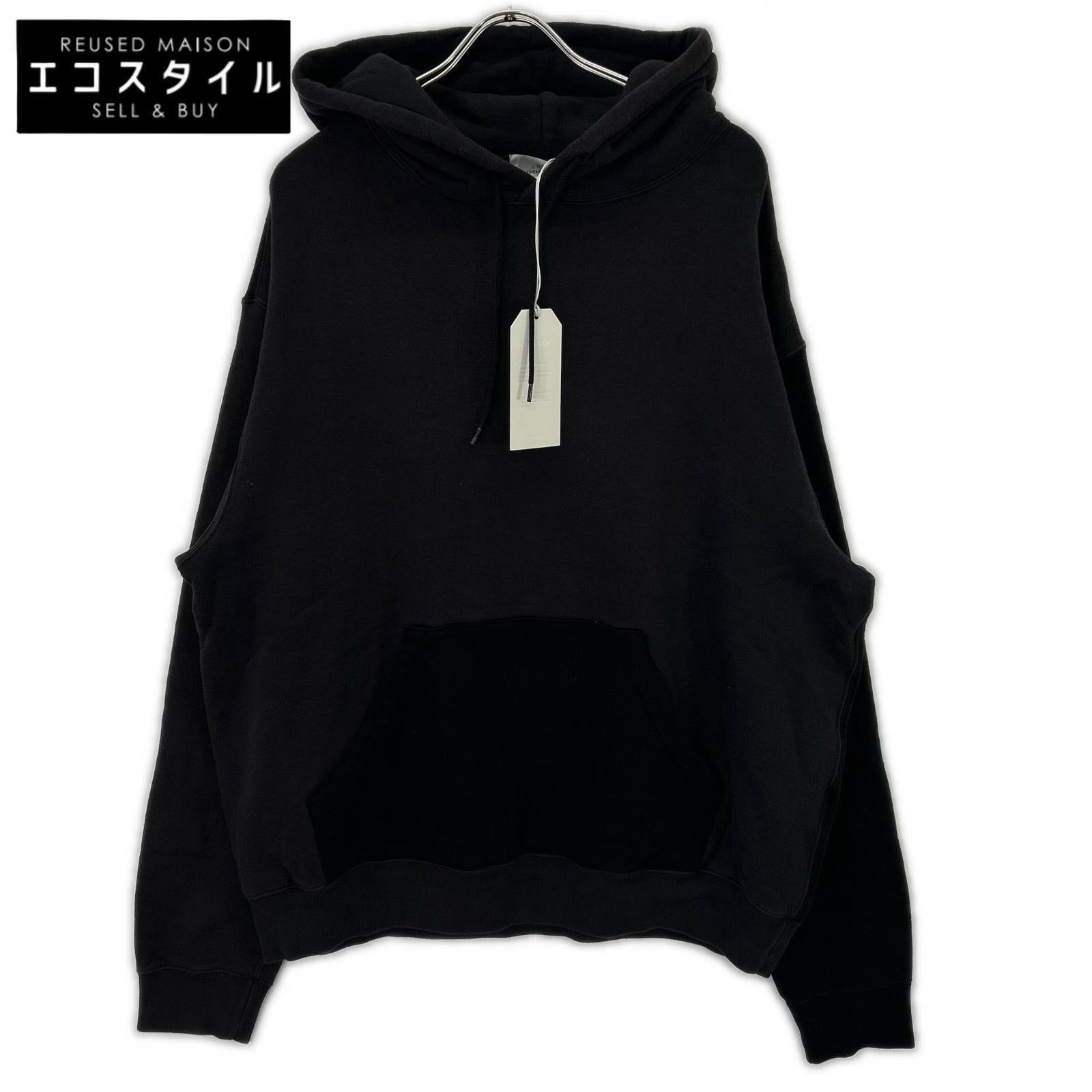 UNUSED アンユーズド US2366 ブラック Switching sweat hoodie トップス