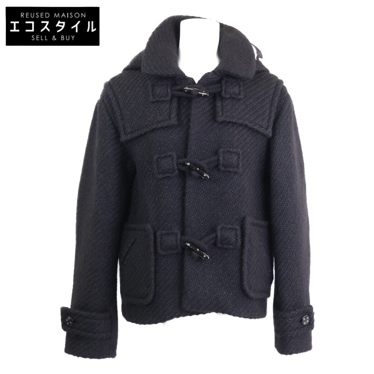 Excellent condition, domestic genuine product, P71170V62674, Coco Button, Alpaca Blend, Duffle Coat, Size 34, Women's