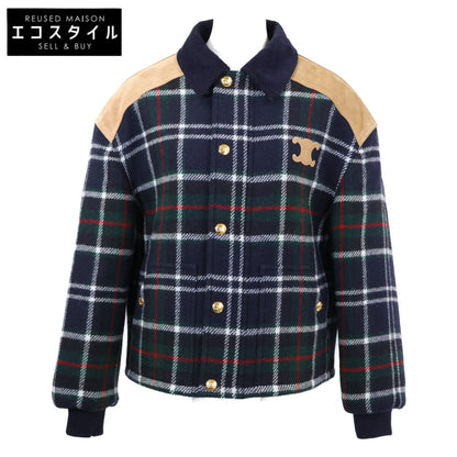 CELINE セリーヌ 【美品/国内正規】RV0R20645.GAN0 トリオンフ タータンチェック ウール ジャケット ジャケット