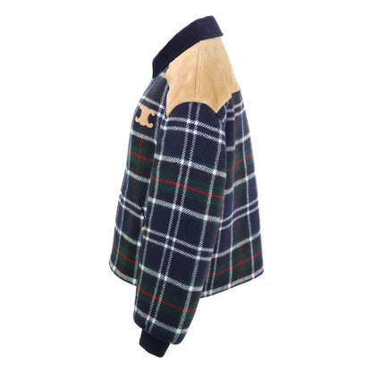 CELINE セリーヌ 【美品/国内正規】RV0R20645.GAN0 トリオンフ タータンチェック ウール ジャケット ジャケット