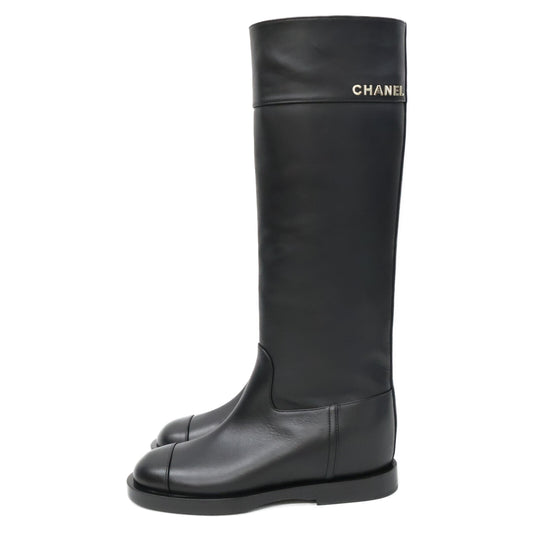 CHANEL シャネル 新品同様 G45264 ブラック ロングブーツ シューズ