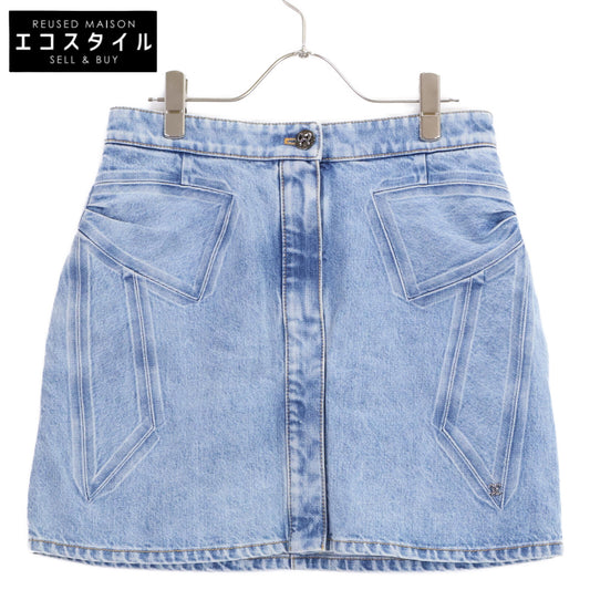 CHANEL [Brand New/Domestic Regular] 26SS P80593V73058 Ribbon Design Denim Mini Skirt