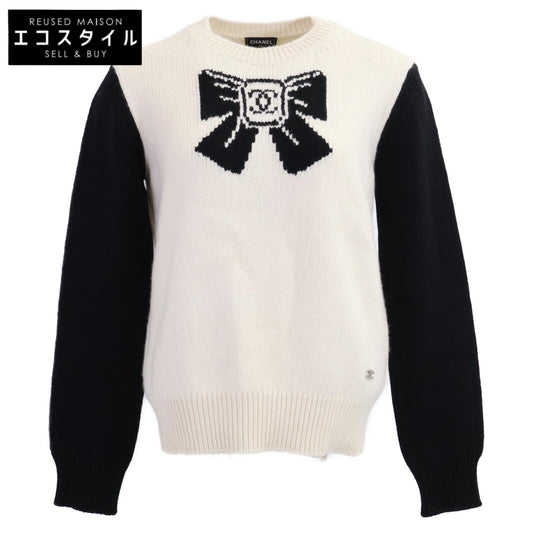 CHANEL シャネル 【新品同様/国内正規】25AW P79718K11580 COCO NEIGE ココネージュ リボンデザイン カシミヤ混 ニットセーター トップス