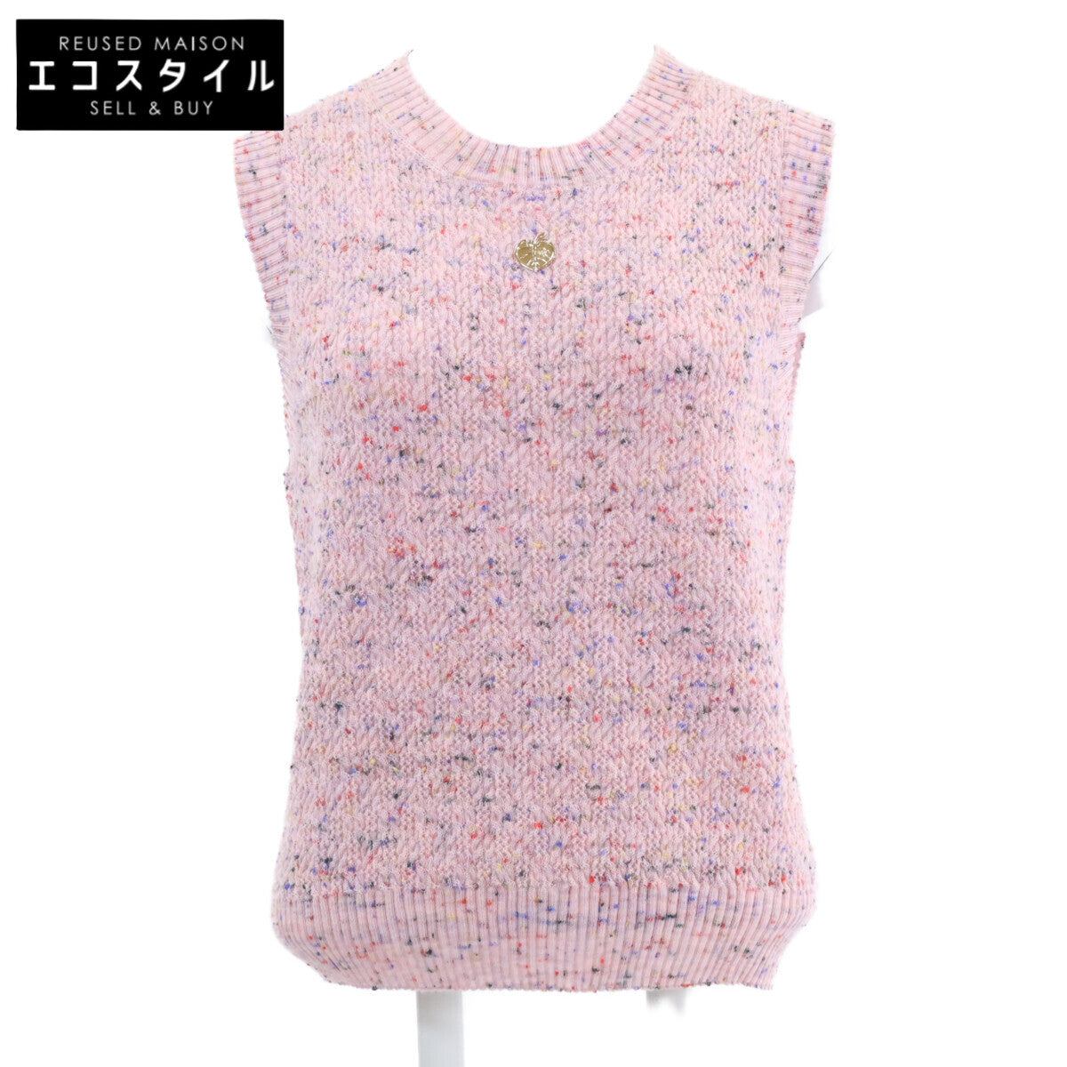 CHANEL [Like new/Domestic regular product] 25A P79975K11525 Leaf Plate Knit Vest
