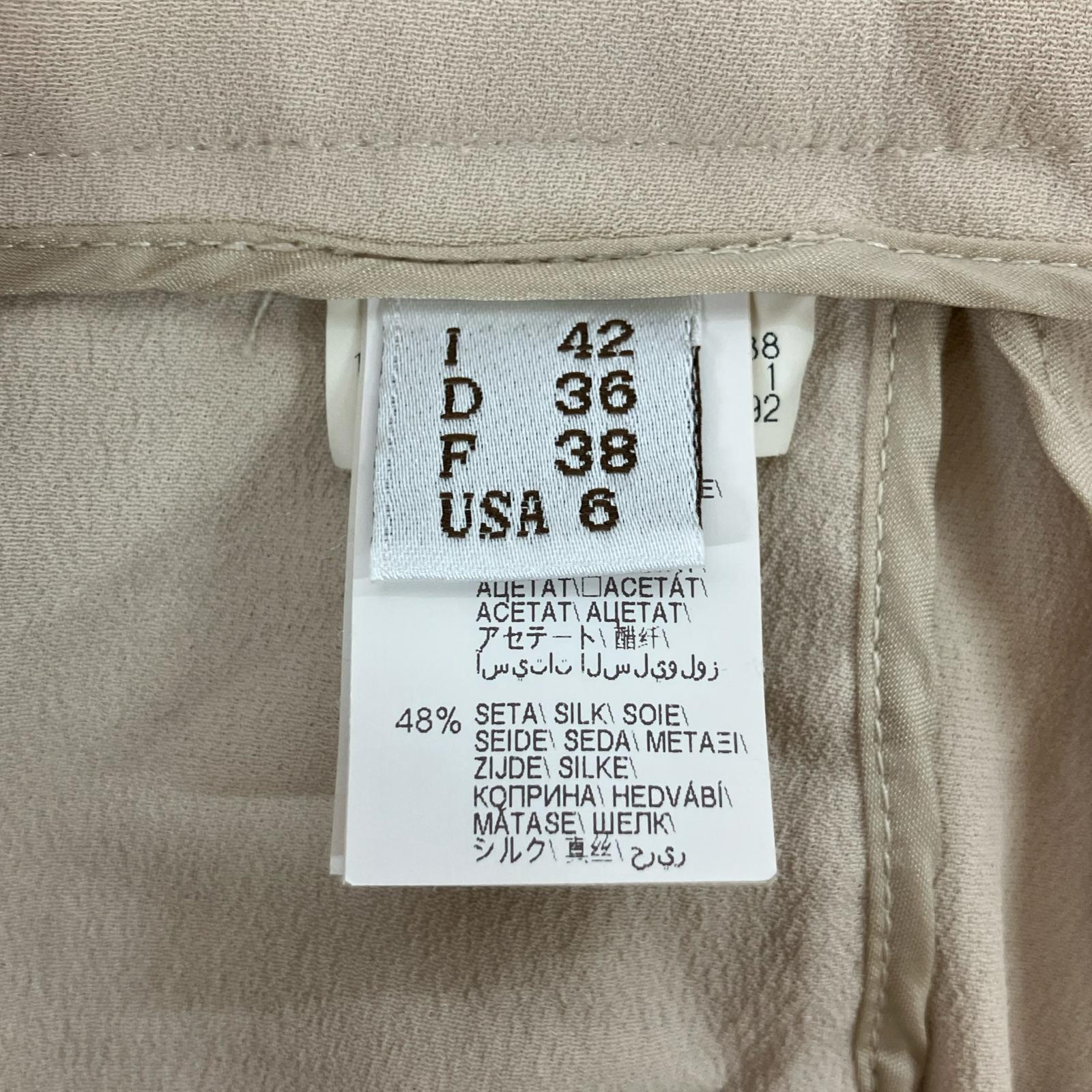 BRUNELLO CUCINELLI ブルネロクチネリ MA029P6165 アイボリー シルク パンツ ボトムス