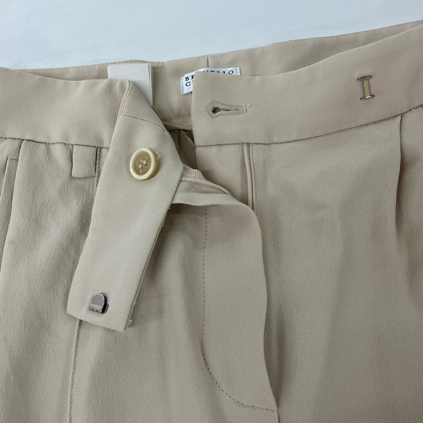 BRUNELLO CUCINELLI ブルネロクチネリ MA029P6165 アイボリー シルク パンツ ボトムス