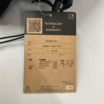 THE NORTH FACE ノースフェイス 23年 NY82331 ブラック Meadow Warm Shirt メドウウォームシャツ トップス