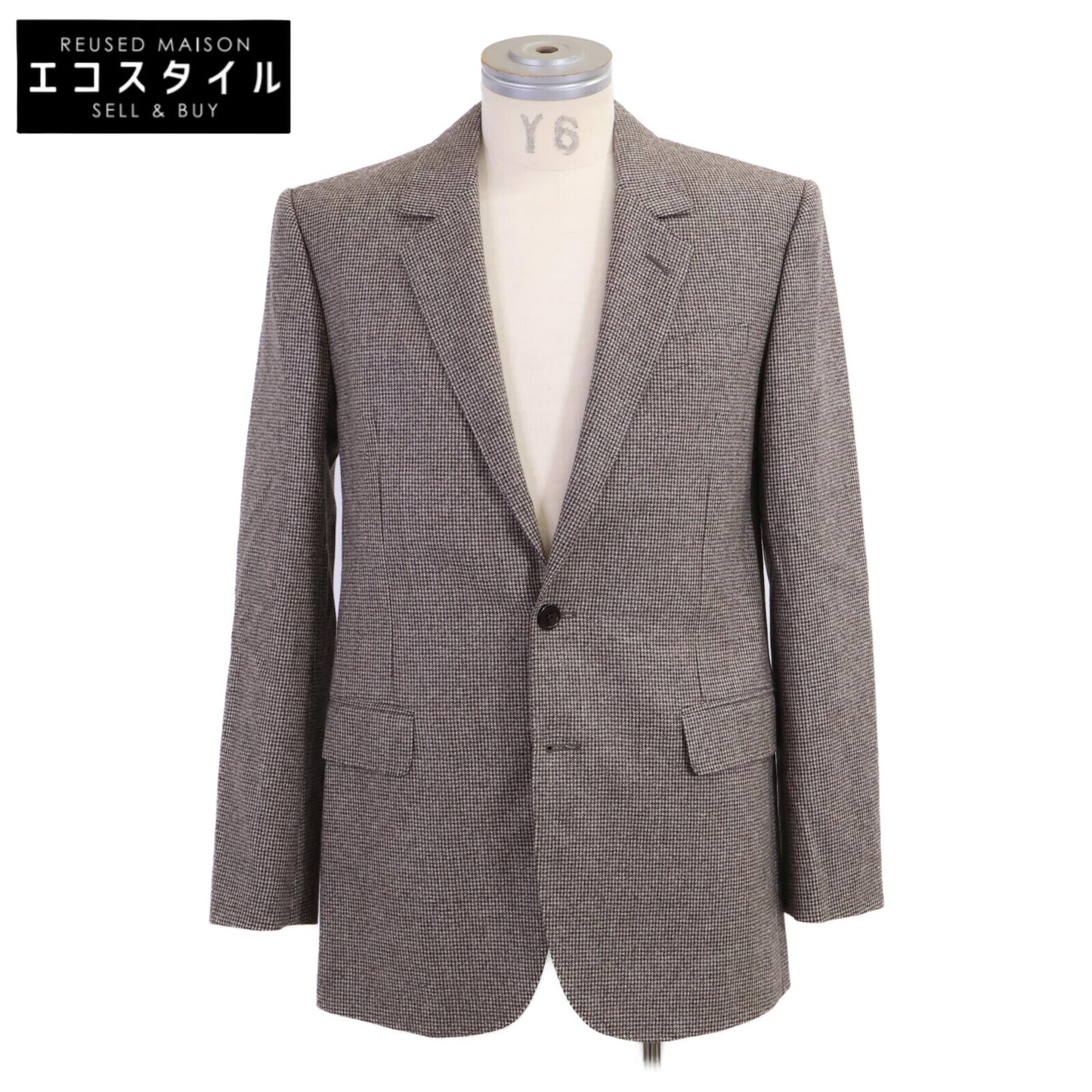 CELINE セリーヌ 【新品同様/国内正規/23年製】2V53G497R マイクロハウンドトゥース エルボーパッチ テーラードジャケット ジャケット