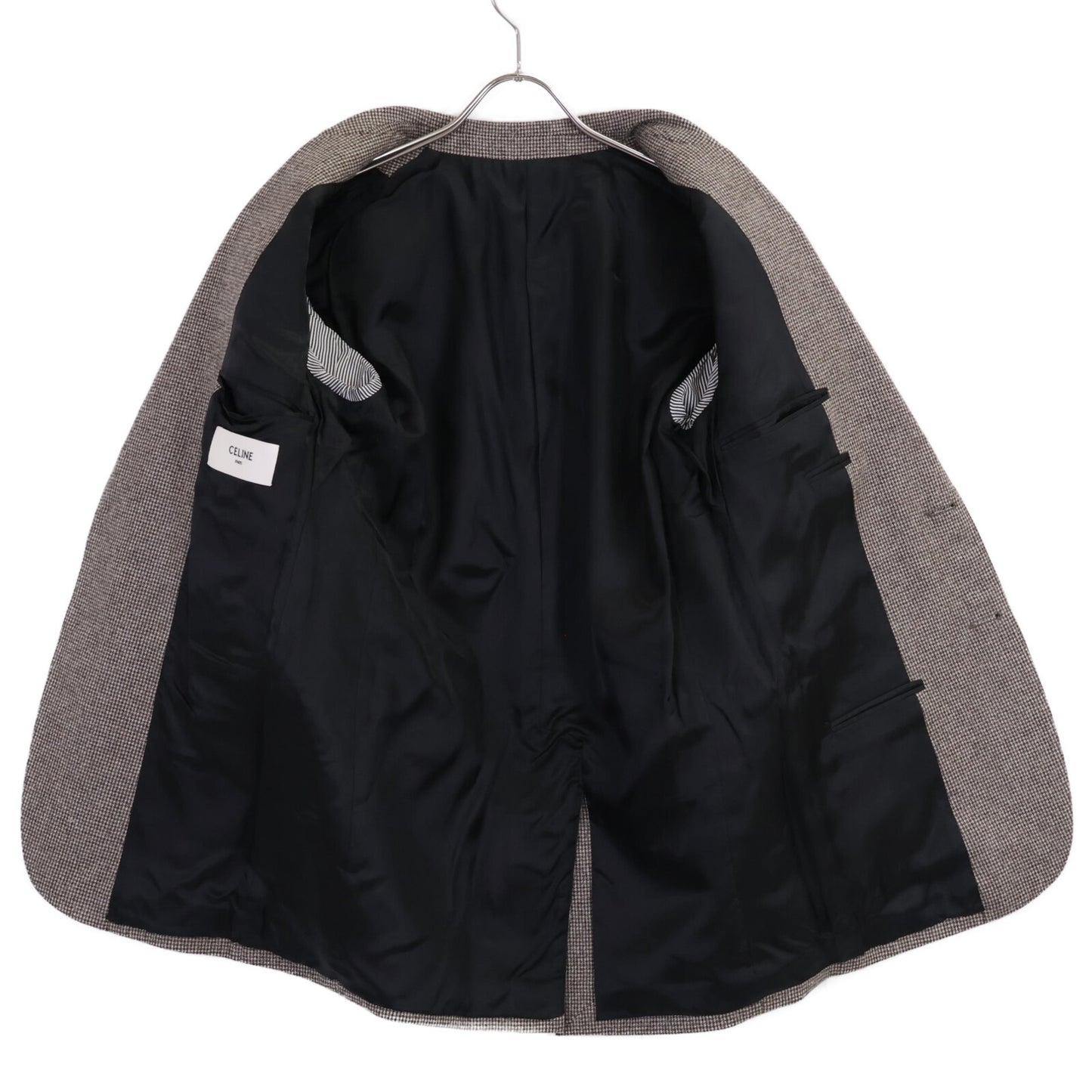 CELINE セリーヌ 【新品同様/国内正規/23年製】2V53G497R マイクロハウンドトゥース エルボーパッチ テーラードジャケット ジャケット