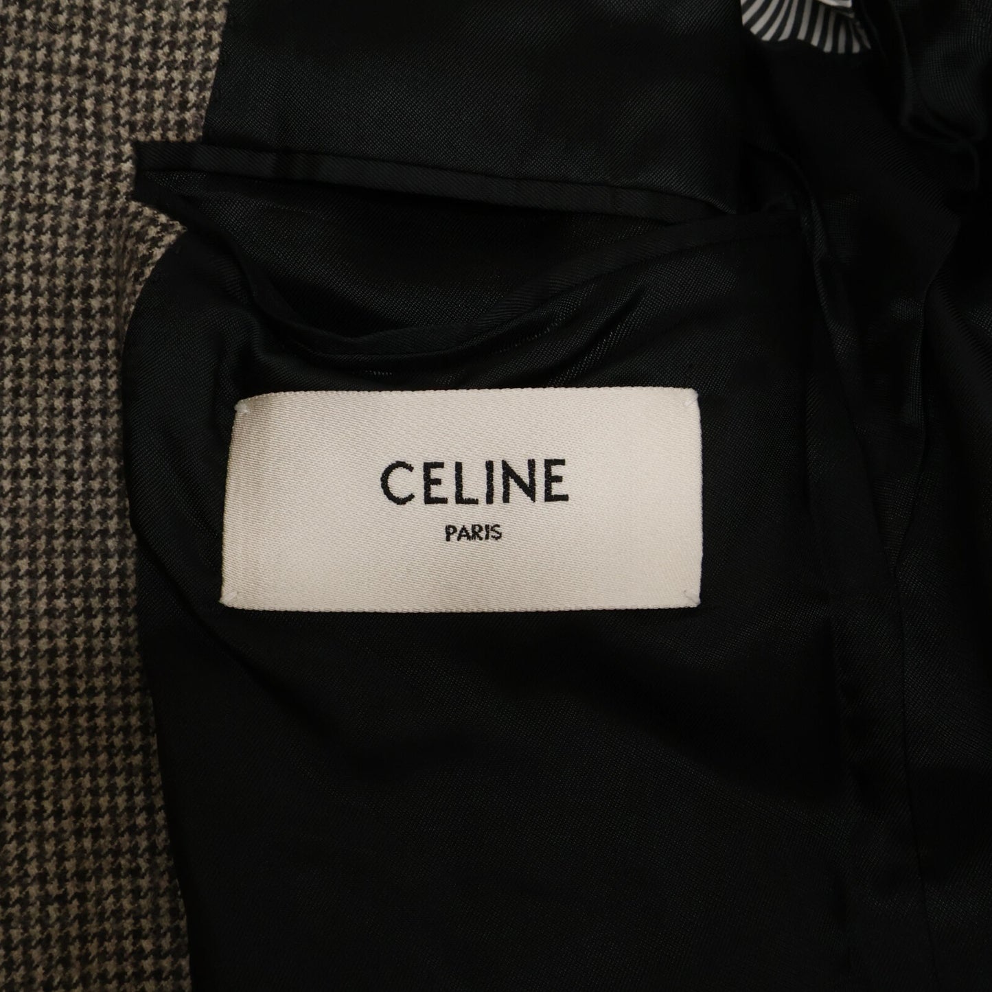 CELINE セリーヌ 【新品同様/国内正規/23年製】2V53G497R マイクロハウンドトゥース エルボーパッチ テーラードジャケット ジャケット