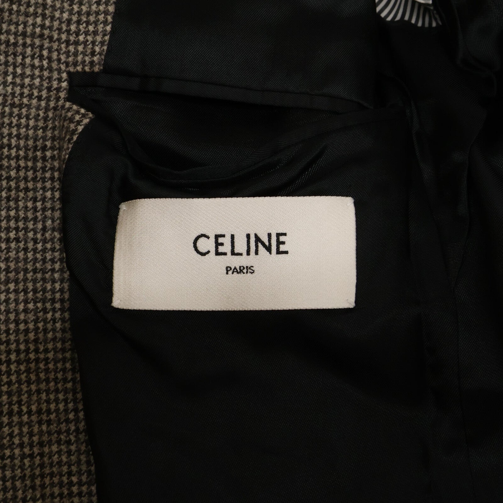 CELINE セリーヌ 【新品同様/国内正規/23年製】2V53G497R マイクロハウンドトゥース エルボーパッチ テーラードジャケット ジャケット