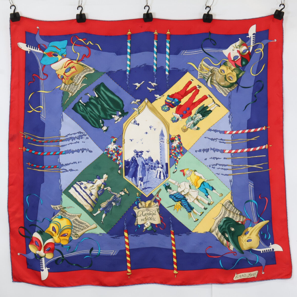 HERMES エルメス LE CARNAVAL DE VENISE ベニスのカーニバル カレ90 シルク スカーフ