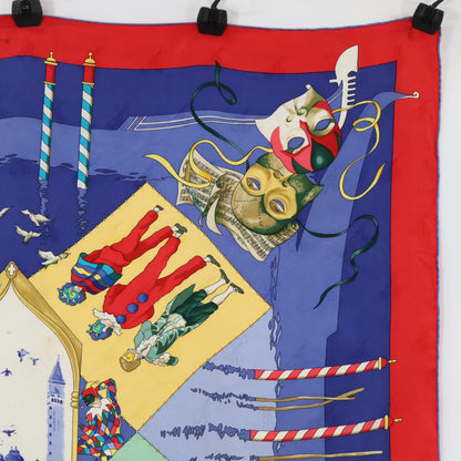 HERMES エルメス LE CARNAVAL DE VENISE ベニスのカーニバル カレ90 シルク スカーフ